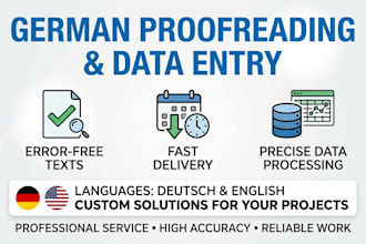 read and proofread your german text and enter data perfectly