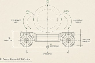 develop imu sensor fusion pid closed loop autonomous robot control firmware