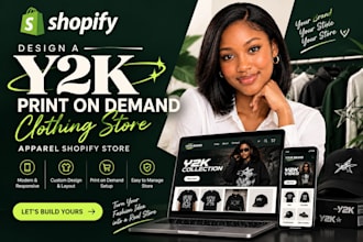 design shopify y2k print on demand clothing store design apparel shopify store