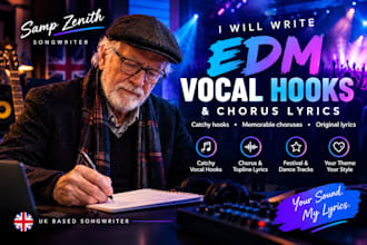 write catchy edm vocal hooks and chorus lyrics track