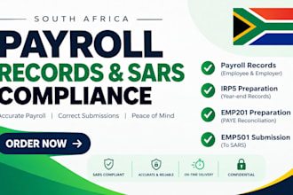 handle south africa payroll records irp5 emp201 and submit your emp501 to sars