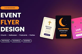 do exceptional event flyer design, postcard or church flyer, halloween
