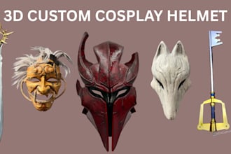 create 3d cosplay helmet 3d mask anime mask 3d cosplay armor stl for 3d printing