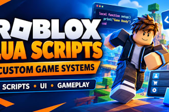 create a full roblox game with custom lua scripting, maps and UI