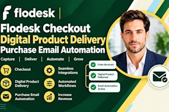 setup flodesk checkout digital product delivery purchase email automation