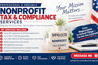 prepare and file irs form 990, 990ez tax return for 501c3 nonprofit as a CPA