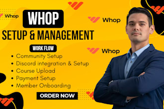 whop community whop setup whop store stan store whop management discord server