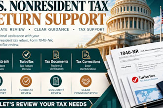 prepare 1040nr tax returns and review or correct turbotax filings