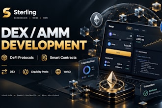 build custom amm protocols, dex exchanges, liquidity pools and defi contracts