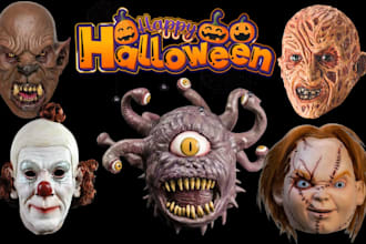 sculpt printable halloween mask cosplay mask demon mask deadly mask 3d halloween