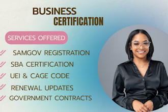 setup sam gov registration uei, dbe, cage, naics and government contract support