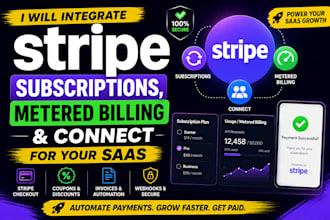 integrate stripe subscriptions metered billing payment gateway for your saas