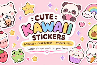 draw cute kawaii doodles and sticker illustrations
