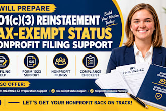 reinstate 501c3 tax exempt status and prepare nonprofit filings