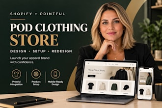 design shopify printful clothing store design print on demand store design