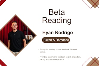 beta read your romance or fiction manuscript