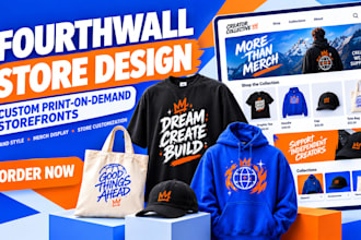 do fourthwall website design print on demand for fourthwall store