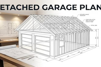 draw california and massachusetts detached garage workshop plans