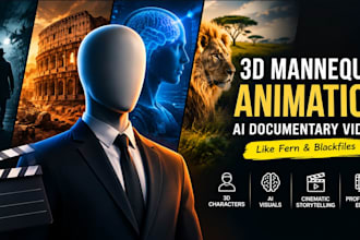 make 3d mannequin animation ai documentary videos like fern and blackfiles