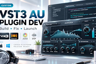 build and fix vst3 au audio plugins daw vst using juce dsp gui windows macos