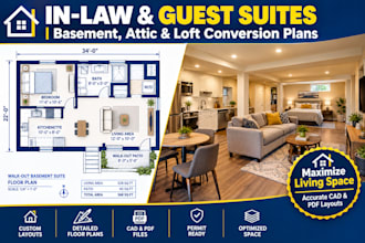 create in law suite and guest unit conversion plans