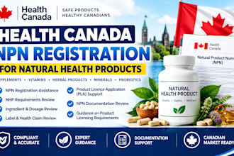 help with health canada npn registration for supplements
