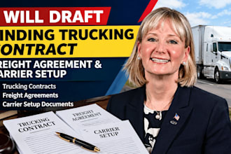 draft binding trucking contract, freight agreement, and carrier setup