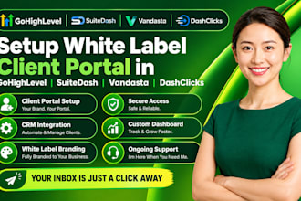 setup white label client portal in gohighlevel suitedash vandasta dashclicks