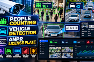 build ai cctv people counting, vehicle detection and anpr systems