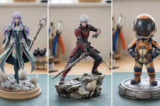 print and paint custom 3d anime model 3d figurine action figure statue miniature