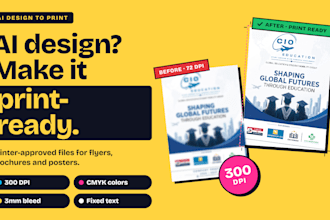 convert your ai design into print ready PDF with cmyk and bleed