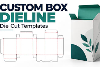 create custom box packaging dieline and die cut templates for product boxes