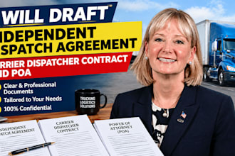 draft independent dispatch agreement, carrier dispatcher contract, and poa