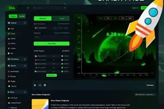build crash game website, igaming website, poker slots blackjack games, p2e game