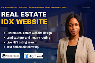 design real estate idx website mls integration CRM automation idx website