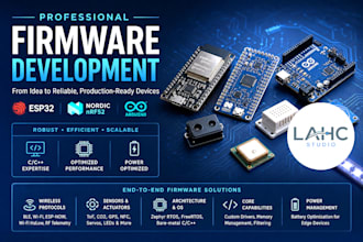 do a professional iot firmware for esp32, nrf52, and arduino