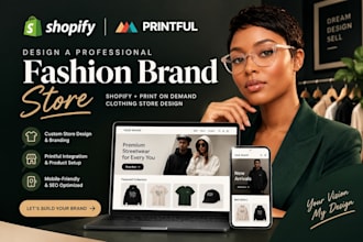 design shopify fashion brand design shopify print on demand clothing website