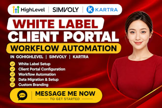 setup whitelabel client portal workflow automation in gohighlevel simvoly kartra