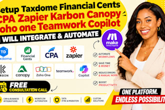 setup taxdome financial cents CPA zapier karbon canopy zoho one teamwork copilot