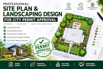 create a site plan and landscape design for city permit