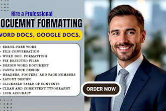 format edit design microsoft word document fix template design, table of content