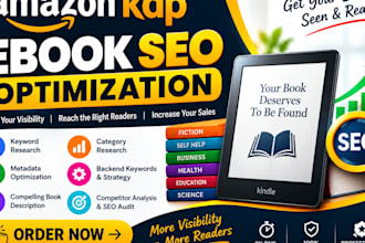 optimize amazon KDP ebook SEO, keywords, metadata and book listing