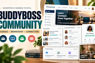 build a buddyboss community website with learndash and membership access