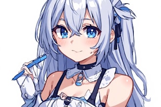 draw anime style illustration, vtuber, oc for you