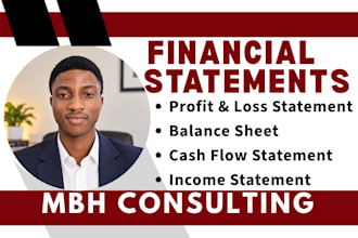 prepare financial statement, profit and loss, balance sheet, cash flow