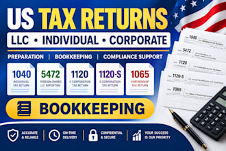 prepare us tax returns for individuals, llcs, s corps, c corps and partnerships