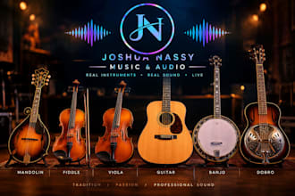 record professional live mandolin, fiddle, banjo and guitar