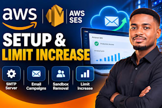 setup AWS ses SMTP server, remove sandbox, and increase sending limit