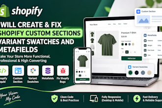 create and fix shopify custom sections variant swatches and metafields