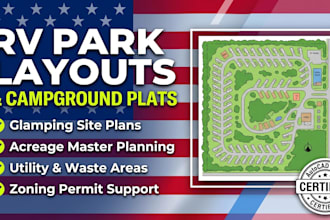 design rv park layout glamping site plan campground plat zoning permits